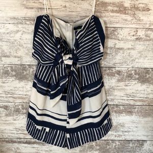 Blue and white stripe romper
